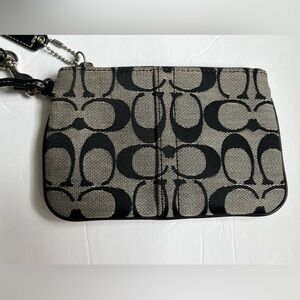 Coach Black Monogram Wristlet, EUC